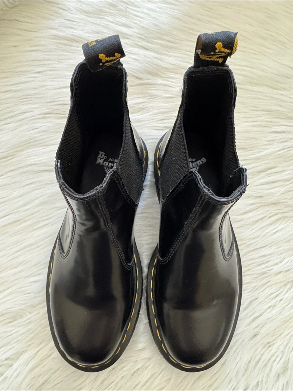 Dr Martens 2976 Quad Smooth Leather Black Platform Chelsea Boot Size USL 8/USM 7
